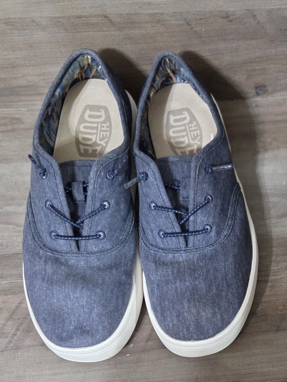 Hey Dude Canvas Shoes Conway Navy Mens 10
